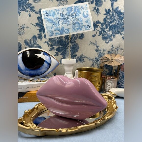 🆕 LULU GUINNESS 🧿 NWOT Iconic Lips Perspex Clutch - Light Magenta - Picture 3 of 16